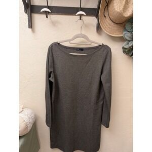 GAP Women Gray Long Sleeve Boat Neck Casual Dress Size L